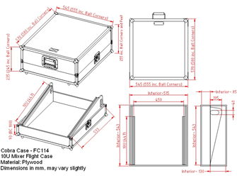 Cobra 10U 19-Inch Mixer Flight Case – Durable Rackmount Road Case for Audio
